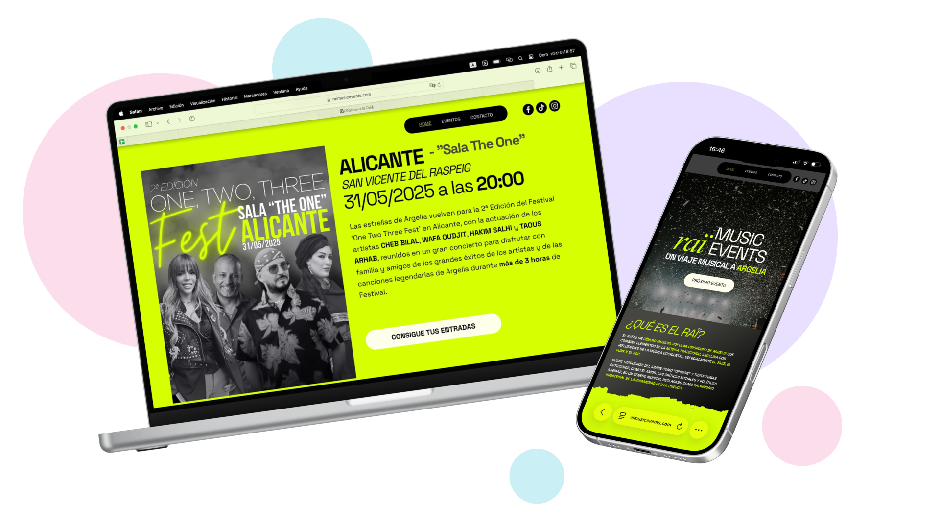 Raï Music Events en diferentes dispositivos